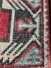 Load image into Gallery viewer, Vintage Turkish Red, Ivory and Black Ruggie Rug