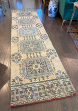 Load image into Gallery viewer, Vintage Turkish Faded Yellow and Blue Runner Rug