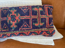 Load image into Gallery viewer, Vintage Turkish Rug Pillow Navy and Orange