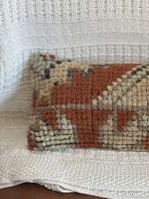 Load image into Gallery viewer, Vintage Turkish Orange and Tan Rug Pillow