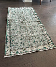 Load image into Gallery viewer, Vintage Turkish Ecru, Sage and and Green Runner Rug
