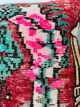 Load image into Gallery viewer, Vintage Pink and Red Rug Pillow