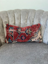 Load image into Gallery viewer, Vintage Rust Floral Turkish Rug Pillow