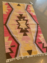 Load image into Gallery viewer, Vintage Turkish Pink, Ecru Kilim Accent Rug