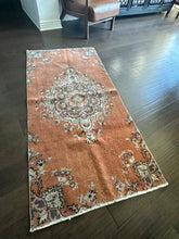 Load image into Gallery viewer, Vintage Turkish Terra Cotta Medallion Runner Rug