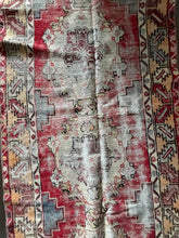 Load image into Gallery viewer, Vintage Turkish Brick and Yellow 3 Medallion Runner Rug