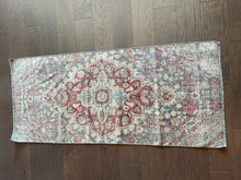 Load image into Gallery viewer, Vintage Turkish Gray and Maroon Runner Rug