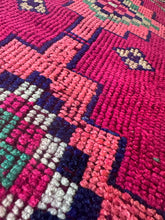 Load image into Gallery viewer, Vintage Turkish Pink and Purple Herki Runner Rug