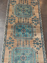 Load image into Gallery viewer, Vintage Yellow and Blue Turkish Runner Rug