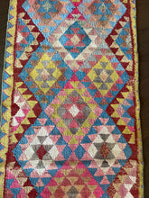 Load image into Gallery viewer, Vintage Pink and Blue Turkish Kilim Runner Rug