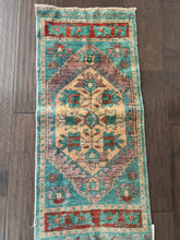 Load image into Gallery viewer, Vintage Turkish Turquoise and Rust Ruggie Rug