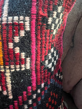 Load image into Gallery viewer, Turkish Red, Black and Pink Rug Pillow