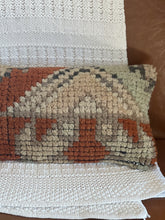 Load image into Gallery viewer, Vintage Turkish Orange and Tan Rug Pillow
