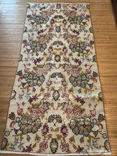 Load image into Gallery viewer, Vintage Turkish Ivory Floral Mini Runner Rug