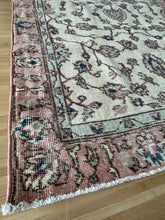 Load image into Gallery viewer, Vintage Turkish Ecru, Pink and Blue Floral Runner Rug