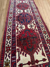 Load image into Gallery viewer, Vintage Turkish Ruby Red 5 Medallion Runner Rug