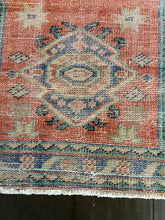 Load image into Gallery viewer, Vintage Orange, Turquoise and Blue Runner Rug