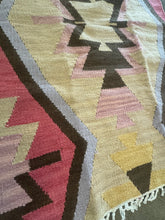 Load image into Gallery viewer, Vintage Turkish Pink, Ecru Kilim Accent Rug