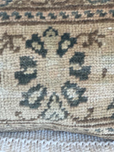 Load image into Gallery viewer, Vintage Turkish Rug Pillow Ecru and and Navy