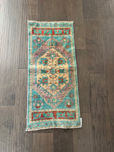 Load image into Gallery viewer, Vintage Turkish Turquoise and Rust Ruggie Rug