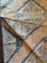 Load image into Gallery viewer, Vintage Turkish Tan with Gray and Blue Runner Rug