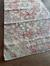 Load image into Gallery viewer, Vintage Turkish Gray and Maroon Runner Rug