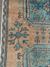 Load image into Gallery viewer, Vintage Yellow and Blue Turkish Runner Rug