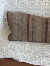 Load image into Gallery viewer, Vintage Turkish Kilim Stripe Rug Pillow