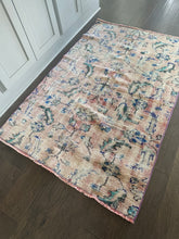 Load image into Gallery viewer, Vintage Turkish Blush and Blue Accent Rug