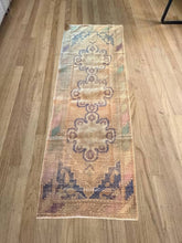 Load image into Gallery viewer, Vintage Turkish Faded Pink and Purple Runner Rug
