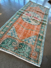 Load image into Gallery viewer, Vintage Turkish Orange and Teal Accent Rug