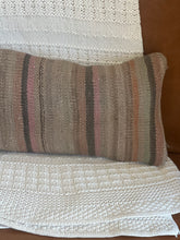 Load image into Gallery viewer, Vintage Turkish Kilim Stripe Rug Pillow