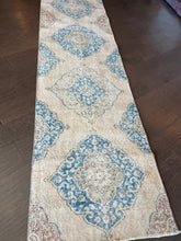 Load image into Gallery viewer, Vintage Turkish Ecru and Blue Runner Rug