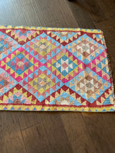 Load image into Gallery viewer, Vintage Pink and Blue Turkish Kilim Runner Rug