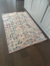 Load image into Gallery viewer, Vintage Turkish Blush and Blue Accent Rug