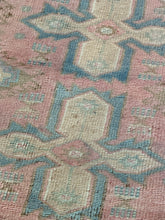 Load image into Gallery viewer, Vintage Turkish Faded Pink and Blue Ruggie Rug