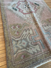 Load image into Gallery viewer, Vintage Turkish Pink, Brown and Blue Ruggie Rug