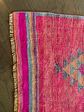 Load image into Gallery viewer, Vintage Turkish Pink, Purple, Orange Herki Runner Rug