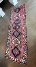 Load image into Gallery viewer, Vintage Mulberry Pink and Navy Turkish Runner Rug