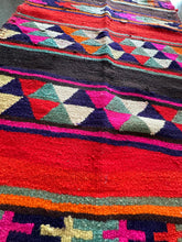 Load image into Gallery viewer, Vintage Bright Stripe Turkish Kilim Runner Rug