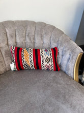 Load image into Gallery viewer, Vintage Red and Black Patchwork Kilim Rug Pillow