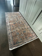 Load image into Gallery viewer, Vintage Turkish Blush and Blue Accent Rug