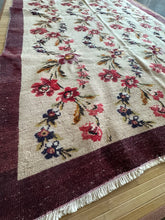Load image into Gallery viewer, Vintage Turkish Ruby and Plum Floral Tan Area Rug