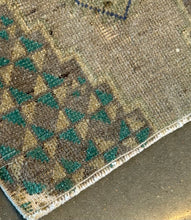 Load image into Gallery viewer, Vintage Green, Brown and Navy Turkish Ruggie
