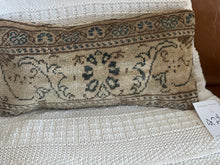 Load image into Gallery viewer, Vintage Turkish Rug Pillow Ecru and and Navy