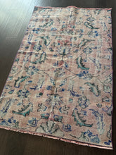 Load image into Gallery viewer, Vintage Turkish Blush and Blue Accent Rug