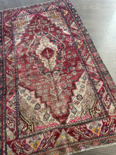Load image into Gallery viewer, Vintage Maroon, Gray and Ecru Turkish Area Rug