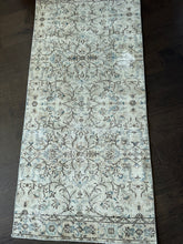 Load image into Gallery viewer, Vintage Turkish Ecru with Blue Runner Rug