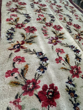 Load image into Gallery viewer, Vintage Turkish Ruby and Plum Floral Tan Area Rug