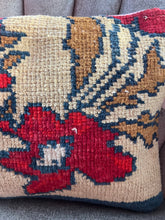 Load image into Gallery viewer, Turkish Red Flower Rug Pillow